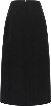 Jil Sander Virgin Wool Slit Skirt - Black