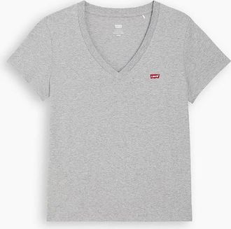 Levi's Womens V-Neck Short Sleeve T-Shirt - Grey - Size: 10