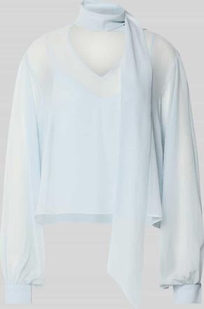 Gestuz Schluppenbluse aus flie&szlig;endem Stoff Modell urina in Hellblau, Gr&ouml;&szlig;e 36