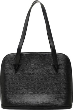 Louis Vuitton Black Noir Leather Shoulder Bag Tote Bag (Pre-Owned)