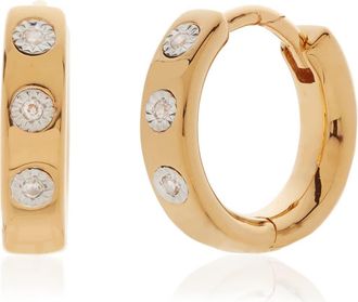 Monica Vinader Fiji Diamond Huggie Hoop Earrings in Yellow Gold at Nordstrom Rack