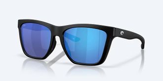 Costa Unisex Panga Ii Polarized Squared Sunglasses In Matte Black Blue Mirror