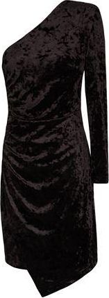 8 by YOOX VELVET ONE-SHOULDER MINI DRESS