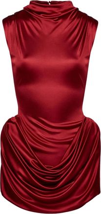 Magda Butrym draped cowl-neck dress - Rosso