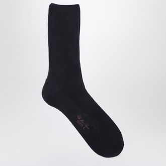 Loro Piana Navy blue socks in baby cashmere