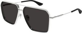 Alexander McQueen Am 0500S Zonnebril - Heren - Zonnebrillen - Grijs - 60 MM - Nylon - Accessoires