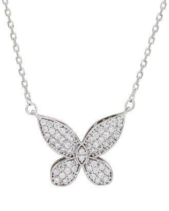 Suzy Levian Suzy Levian Silver Cz Butterfly Necklace