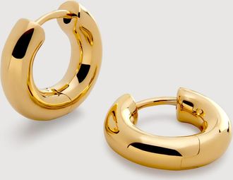 Monica Vinader Gold Click Huggie Earrings