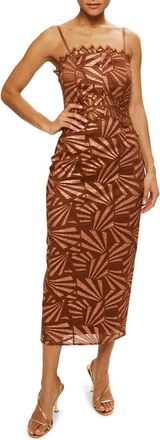 Ramy Brook Nonie Midi Dress In Bronze Lace