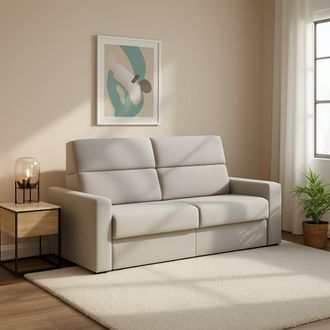 Dmora Sof&aacute; Cama 2 Plazas Ecate, Desenfundable, Con Almac&eacute;n, Hecho En Italia, Apertura Abatible, 200x95 Cm Gris Claro