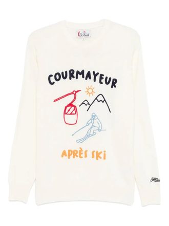 MC2 Saint Barth Heron embroidered sweater - White