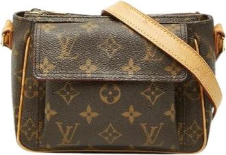 Louis Vuitton Pre-owned Vivacite PM Monogram Schoudertas - Dames - Vintage Schoudertas - Bruin - ONE Size - Leer - Vintage