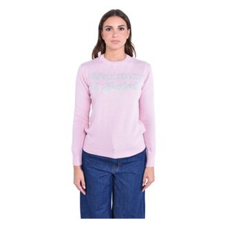 MC2 Saint Barth Elegant Queen Crewneck Sweater - Dames - Ronde hals truien - Roze - L - Wol - Truien & Vesten