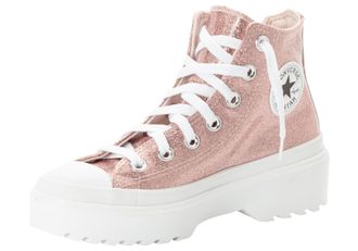 Converse Sneaker CONVERSE CHUCK TAYLOR ALL STAR LUGGED GLITTER, Damen, Gr. 27, rosa (blush hush, wei&szlig;, blush hush), Textil, Schuhe Sneaker