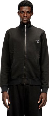 Diesel Wweatshirt with mock neck and metallic Oval D - Sweaters - Man - Black