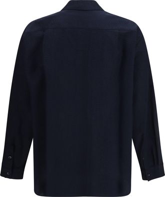 Giorgio Armani Mens Cotton Shirt With Classic Collar Night Sky