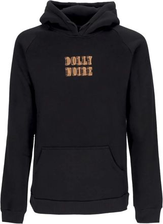 Dolly Noire Zwarte letterblok hoodie lange mouw - Heren - Hoodies - Zwart - XL - Katoen - Hoodies & sweatvesten