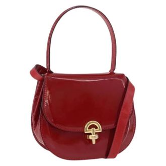 Celine Pre-owned Cross Body Bags, female, Red, Size: ONE SIZE Pre-owned Vintage Patent Leather Crossbody Bag