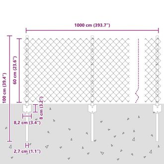 Berkfield Home Versatile Chain Link Fence with 10 U Posts Green 0.6x10 m Steel
