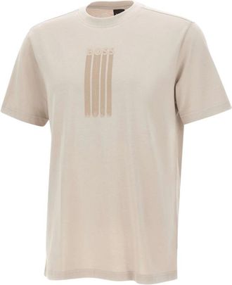 HUGO BOSS Te-Bass - Heren - T-shirts - Beige - M - Katoen - Tops