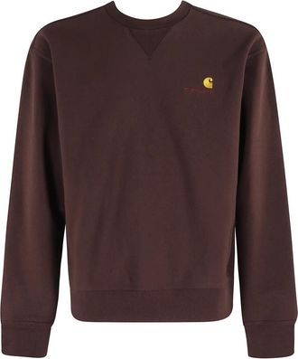 Carhartt Work in Progress American Script Sweatshirt - Heren - Sweatshirts - Bruin - M - Katoen - Hoodies & sweatvesten