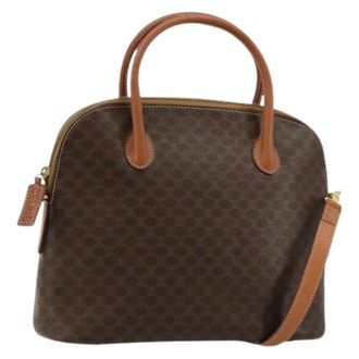 Celine Pre-owned Handbags, female, Brown, Size: ONE SIZE Pre-owned Macadam Canvas Hand Bag