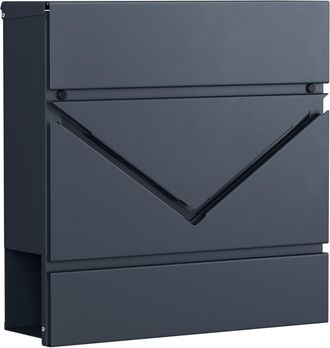 Songmics Buz&oacute;n de correos con cerradura y tapa de color gris antracita