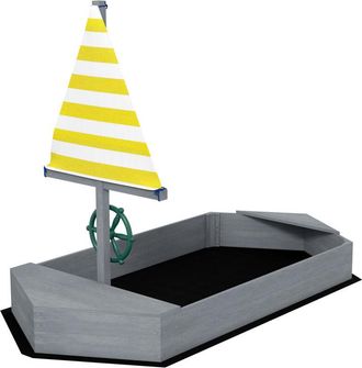 OUTSUNNY Sabbionaia per Bambini 3-8 Anni a forma di Barca in Legno e Poliestere