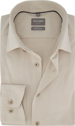 Olymp Overhemd Olymp beige wijde fit sem-wide spread boord