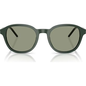 Emporio Armani 51mm Pillow Sunglasses in Shiny Green/green at Nordstrom
