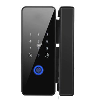 OEM Cerradura De Puerta De Cristal, No Requiere Perforaci&oacute;n, Huella Dactilar, Contrase&ntilde;a, Negra J01 - Aplicaci&oacute;n Tuya