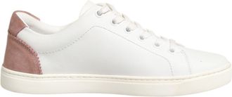 Dolce & Gabbana White Pink Leather Low Top Sneakers Womens Shoes