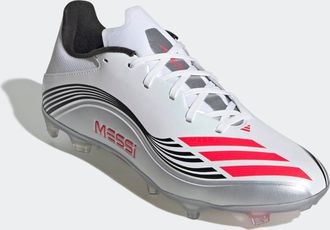 adidas Fussballschuh ADIDAS PERFORMANCE F50 MESSI LEAGUE FG/MG, Damen, Gr. 42,5, silber (cloud wei&szlig;, lucid rot, silber metallic), Synthetik, Schuhe Fussballs