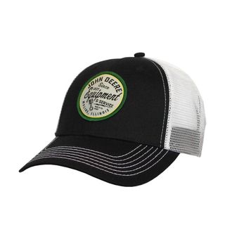 John Deere Mens Twill Mesh Patch Baseball Hat Black