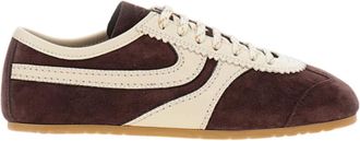 Dries Van Noten Dark Purple Suede Low-Profile Sneakers