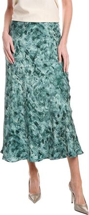 Lafayette 148 New York Bias Cut Flared Silk-Blend Maxi Skirt