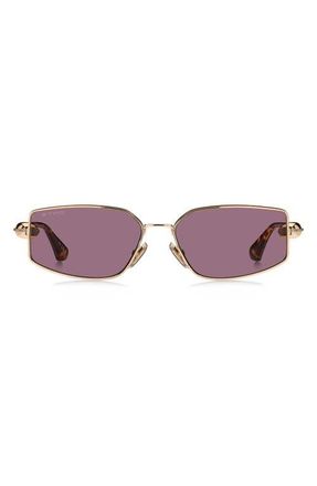 Etro 59mm Rectangular Sunglasses in Rose Gold/Burgundy at Nordstrom