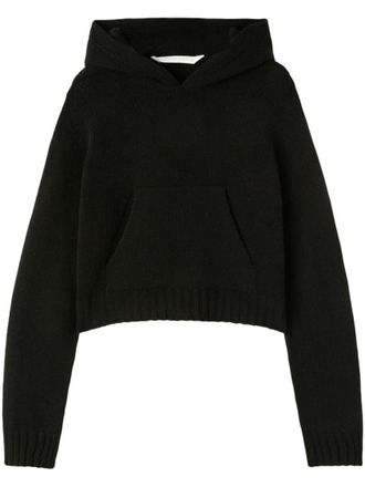 Palm Angels Black Logo Wool Blend Hoodie