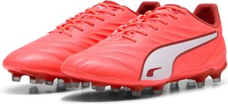 Puma Fussballschuh PUMA KING PRO FG/AG, Gr. 42,5, weiss (glowing rot, puma wei&szlig;, rot fire), Synthetik, Schuhe Fussballschuh, f&uuml;r Rasenpl&auml;tze