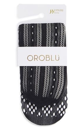Orobl&ugrave; 2-Pack Twins Mesh Socks in Black at Nordstrom