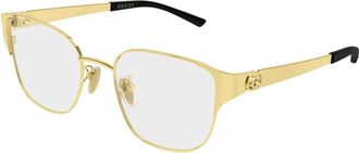 Gucci Geometrisch Metalen Optisch Montuur - Dames - Brillen - Geel - 50 MM - Accessoires