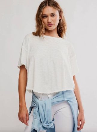 Free People Elsie Swing Tee In Whisper White