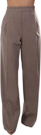 Marella Broek - Dames - Wijde Broeken - Bruin - M - Broeken