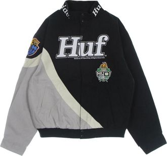 HUF Indigo Daytona Lichtgewicht Jas met Hoge Kraag - Heren - Zomerjassen - Veelkleurig - L - Katoen - Jassen