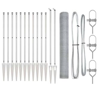 Berkfield Home Hexagon Fence 1.4x25 m Galvanised Steel in Silver