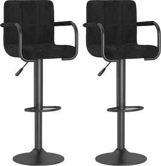 vidaXL Vidaxl - Taburetes De Cocina 2 Unidades Terciopelo Negro