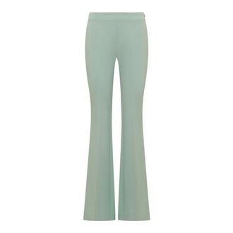 Pinko Wide Trousers, female, Green, Size: XS Flared Trousers with Pressed Pleat Detail