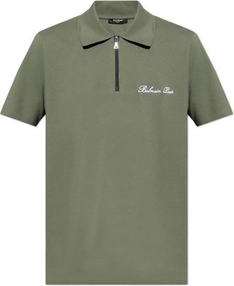 Balmain Polo met logo - Heren - Polos - Groen - XL - Katoen - Tops