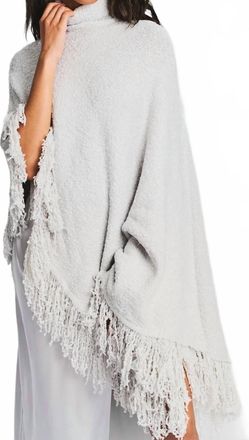 SER.O.YA Frost Turtleneck Poncho In Silver