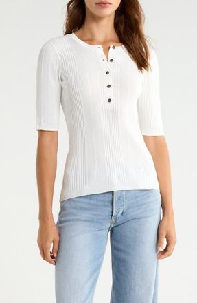 Sanctuary Air Of Ease Rib Top in Chalk White at Nordstrom, Size Xx-Large